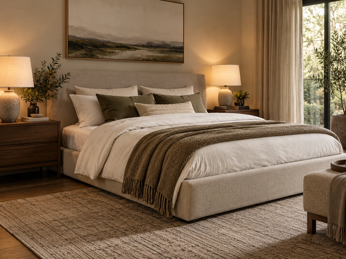 Soft neutral modern bedroom